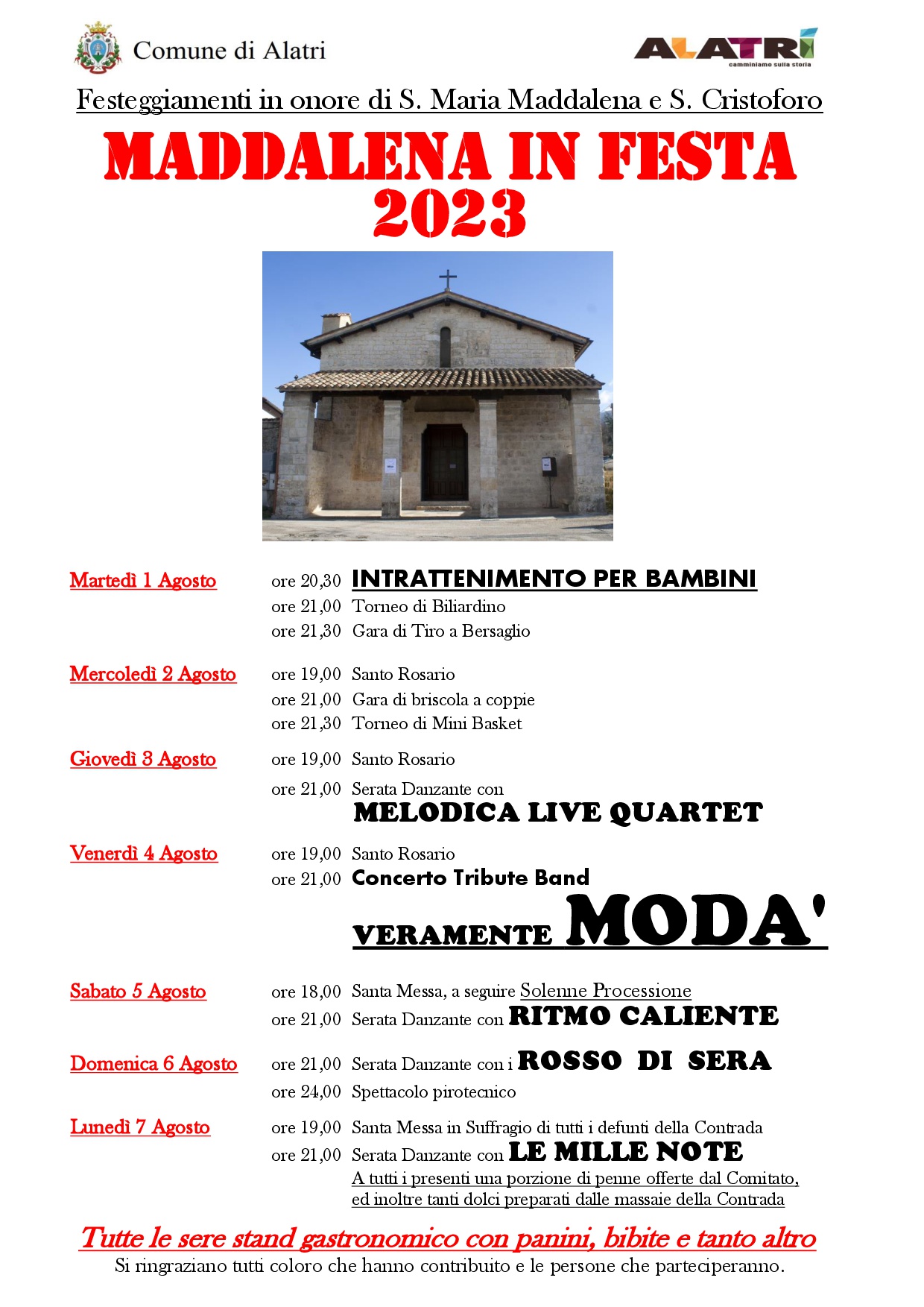 eventi la maddalena agosto 2023